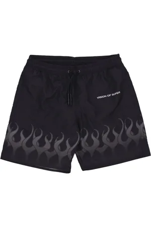 Vision Of Super Beachwear, male, , XL, Flames Swim Shorts /grey