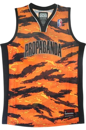 Propaganda Sleeveless Tops, male, , XL, Tiger Camo Basketball Tank Top