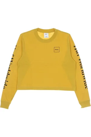 Huf Sweatshirts, female, , XS, Crop Long Sleeve Tee Gold