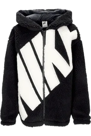 Nike Faux Fur & Shearling Jackets, female, , XS, Sherpa Lined Logo High-pile Jacket