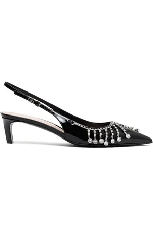 Gucci Pumps, female, , 5 UK, Crystal Embellished Slingback Kitten Heels