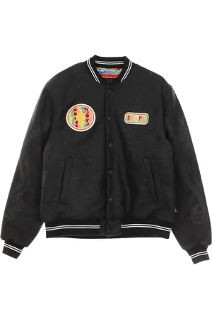 Octopus Bomber Jackets, male, , S, Vintage College Jacket in Dark Grey