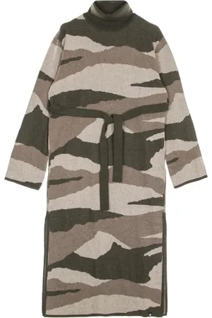 Element Long Sleeve High Neck Camo Dress