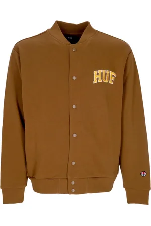 Huf Bomber Jackets, male, , L, Athletic Lightweight Sweatshirt Cardigan Rubber