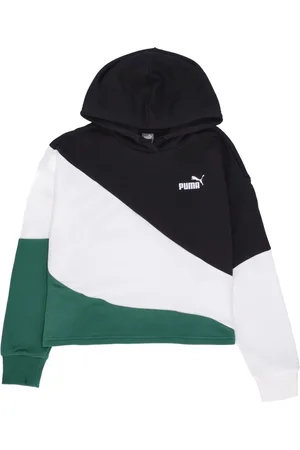 PUMA Hoodies, female, , L, Power Cat Cropped Hoodie Black