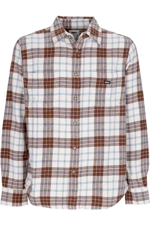 Obey Casual Shirts, male, , S, Check Print Flannel Long Sleeve Shirt