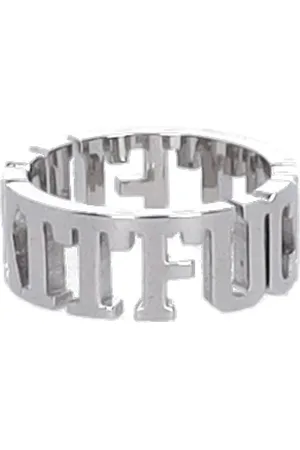 Huf Mens Silver Stainless Steel Graphic Ring