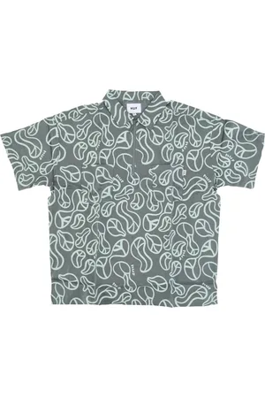 Huf Shirts, female, , M, Stylish Short Sleeve Zip Work Shirt