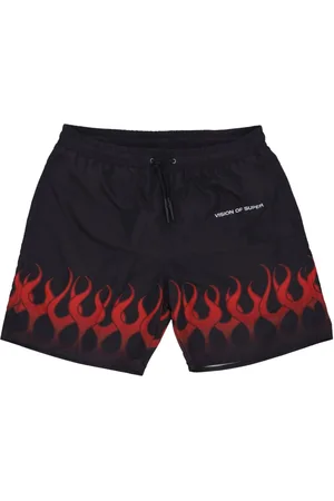 Vision Of Super Beachwear, male, , L, Flames Swim Shorts /Red