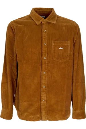 Obey Velvet Long Sleeve Shirt Catechu Wood