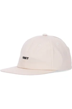 Obey Caps, male, , ONE SIZE, Flat Brim Strapback Cap Unbleached Cotton