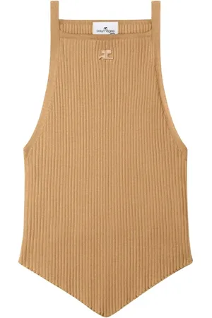 Courrèges Embroidered Logo Sleeveless Top