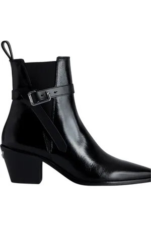 Zadig & Voltaire Vintage leather ankle boots with C buckle