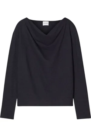 Closed Blouses, female, , L, Draped Wool Jersey Top