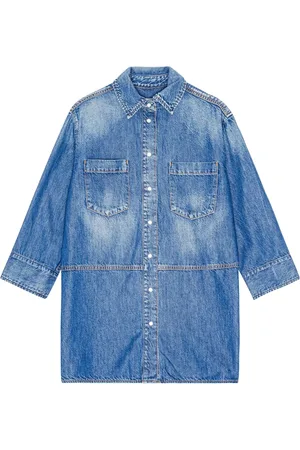 Ganni Denim Oversized Long Sleeve Shirt