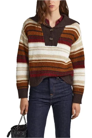 Pepe Jeans Striped Polo Neck Acrylic Jumper