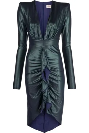 ALEXANDRE VAUTHIER Draped dress with deep V-neck