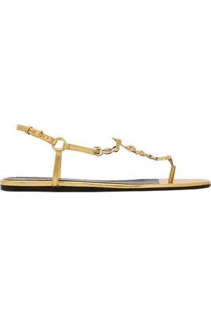Maison Skorpios Handmade Golden Leather Sandals Bianca