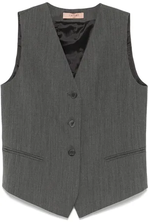 Twin-Set Elegant Grey Wool Vest