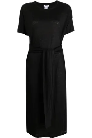 DKNY Midi Dresses, female, , M, Casual Linen Blouse with Tie