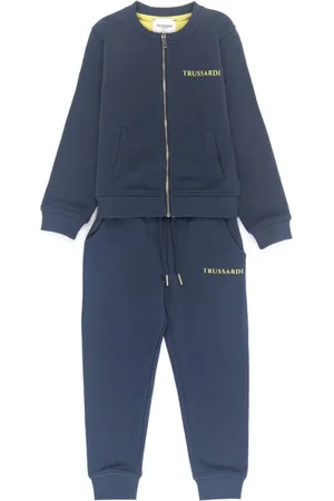 Trussardi Sport Sets, unisex, , 3 Y, Solid color full zip sweat suit
