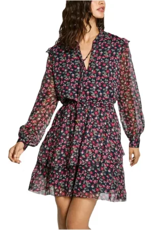 Pepe Jeans Floral Print Dress with Transparent Sleeves