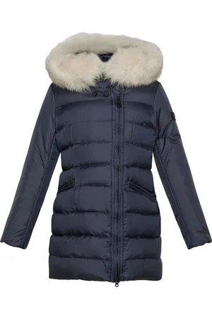 Peuterey Winterjackets, unisex, , 16 Y, Elegant Fox Fur Collar Puffer Jacket