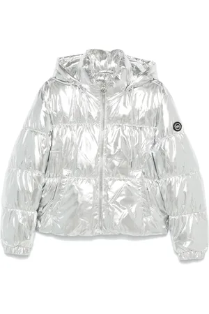 Michael Kors Winter Jackets, female, , L, Shiny Hooded Jumper Silver