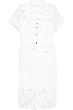 DKNY Midi Dresses, female, , L, Beige Lace Midi Dress