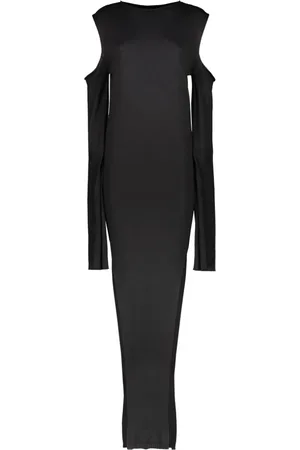 Rick Owens Knitted Dresses, female, , M, Maxi Knit Dress with Cape Sleeves