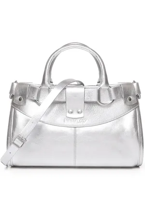 BIASIA Handbags, female, , ONE SIZE, Metallic Silver Leather Shoulder Bag