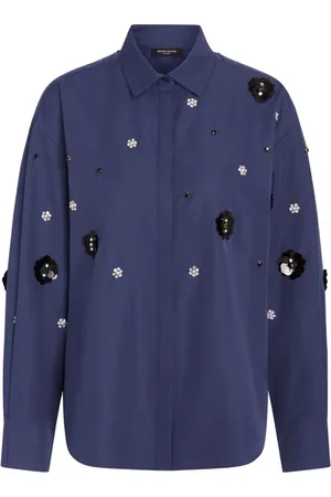 Bruuns Bazaar Shirts, female, , M, Elegant Dark Shirt with Stones