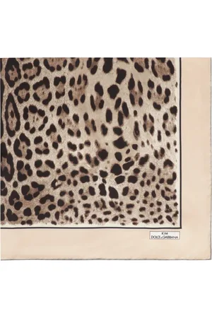 Dolce & Gabbana Silky Scarves, female, , ONE SIZE, Leopard Print Silk Twill Shawl