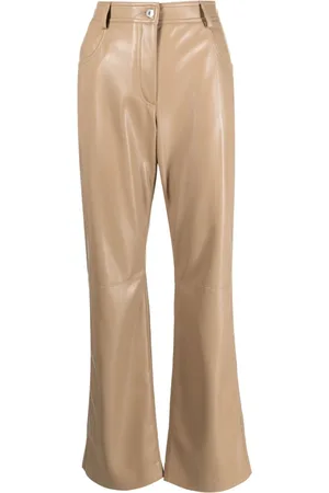 Msgm Wide Trousers, female, , S, Casual Faux Leather Trousers