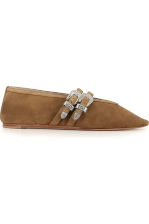 Le Monde Beryl Ballerinas, female, , 7 UK, Suede Sandal with Silver Buckles