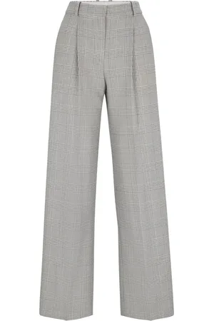 HUGO BOSS Wide Trousers, female, , L, Prince of Wales Trousers
