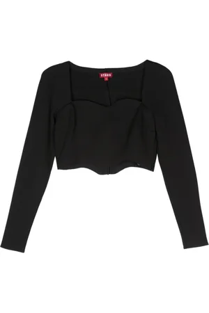 Staud Long Sleeve Tops, female, , M, Sweetheart Neck Top with Dart Detailing