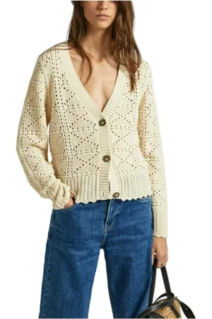 Pepe Jeans Cardigans, female, , L, Elegant Cardigan with Button Closure