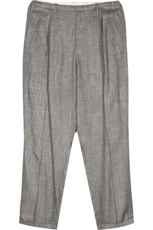 MAGLIANO Suit Trousers, male, , M, Textured Grey Trousers with Elasticated Waistband