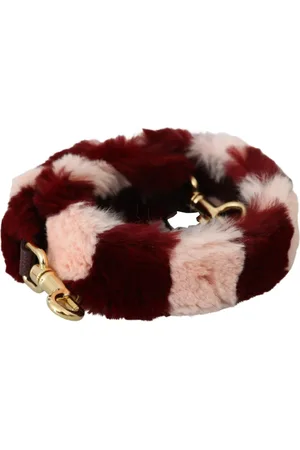 Dolce & Gabbana Bag Accessories, female, , ONE SIZE, Luxury Bordeaux Pink Fur Shoulder Strap