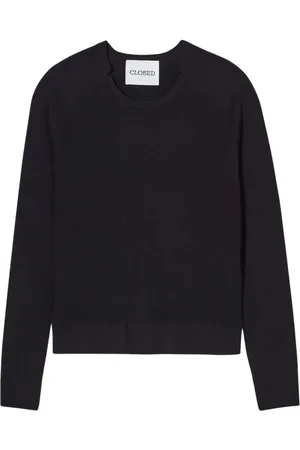 Closed Round-neck Knitwear, female, , S, Wool Fine Knit Jumper