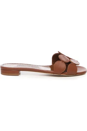 Manolo Blahnik Geometric Strap Flat Sandals