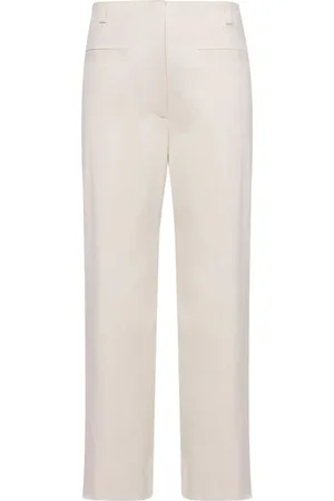 Proenza Schouler Straight Trousers, female, , S, White Linen Stretch Trousers