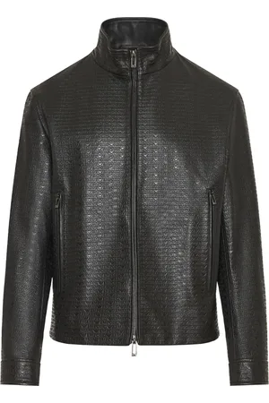 Emporio Armani Leather Jackets, male, , XL, Classic Leather Jacket with Zip Closure