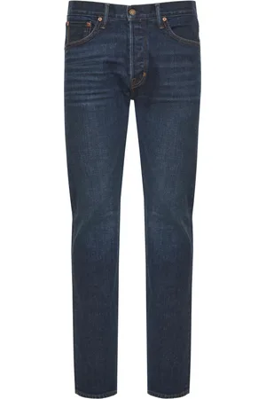 Tom Ford Slim-fit Jeans, male, , W40, Cotton Blend Jeans with Leather Logo