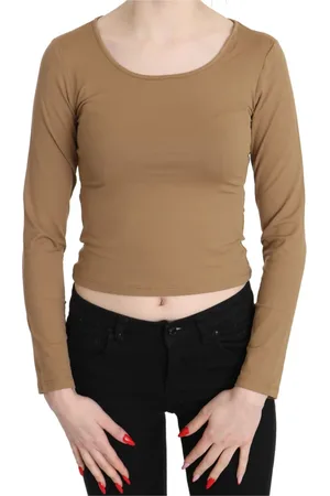 Gianfranco Ferré Long Sleeve Tops, female, , XS, Elegant Long Sleeve Cropped Top