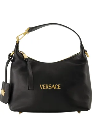 VERSACE Leather Hobo Bag with Medusa Metal Details