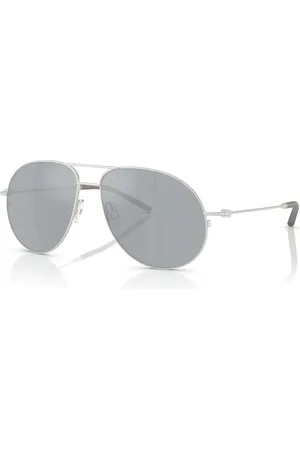 Moncler Sunglasses, unisex, , 58 MM, Matte Silver Sunglasses with Grey Flash