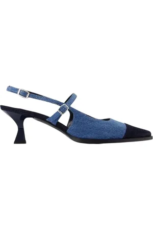 Carel Cotton Pumps with Ankle Strap