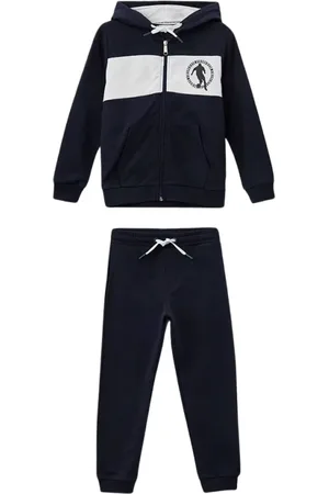 Bikkembergs Sport Sets, unisex, , 4 Y, Hooded Zip Sweatshirt and Joggers Set